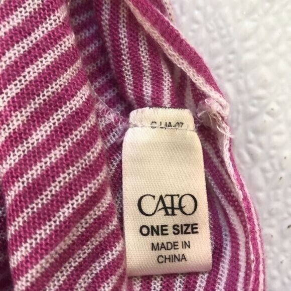 Cato Striped Infinity Scarf One Size Acrylic Pink & Black Made In China‎ - Picture 5 of 11